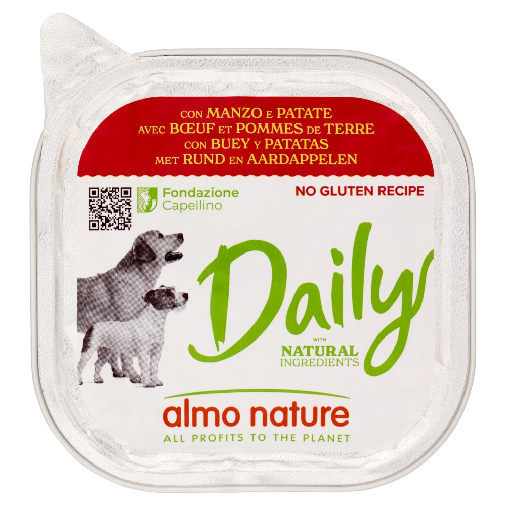Almo Nature Daily Adult Dog Cibo per Cani con Manzo e Patate 300g