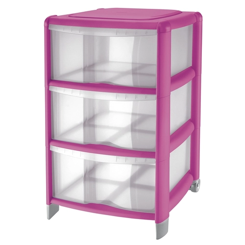 Cassettiera con ruote Bambu, 3 cassetti, avorio BRI51733