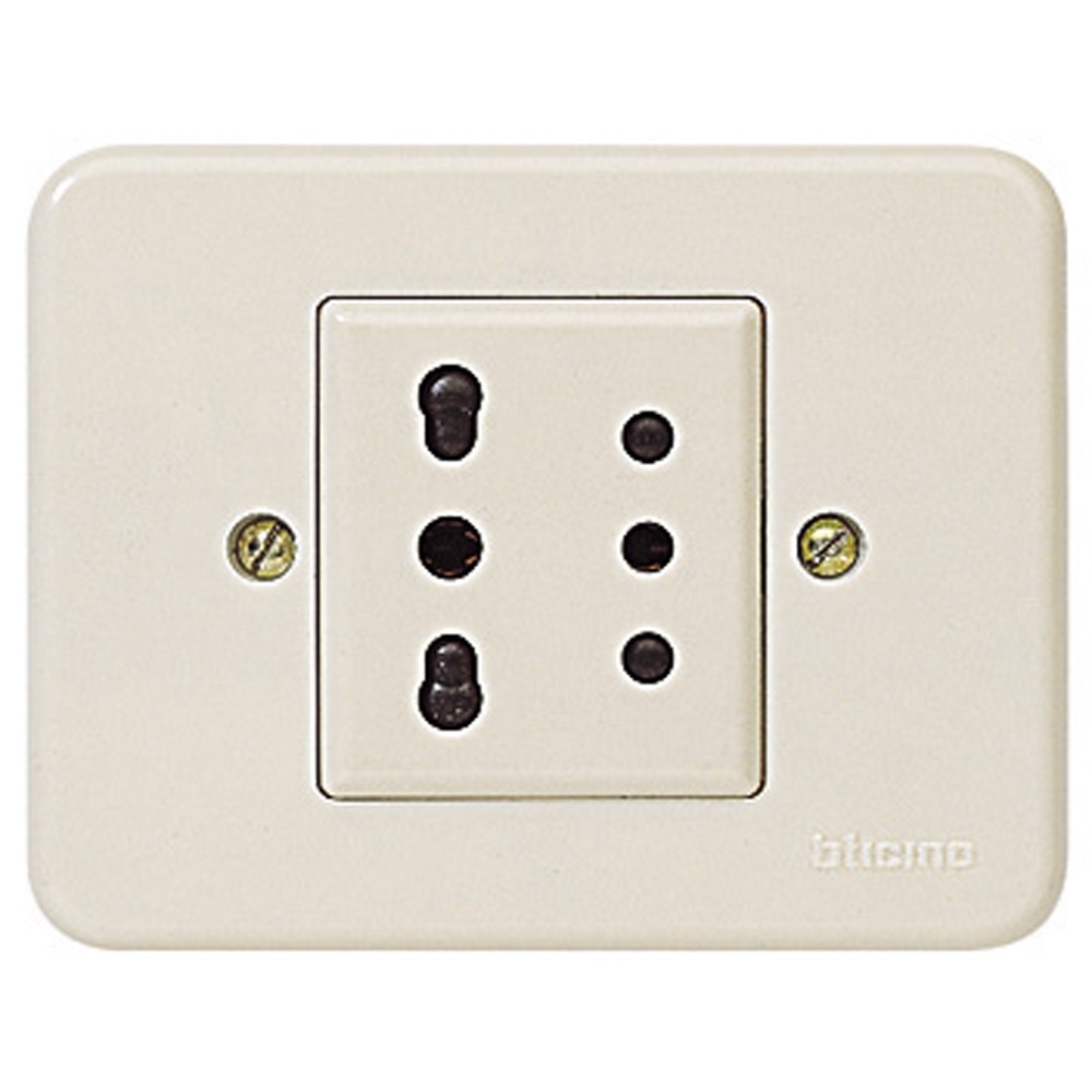 BTicino Serie Domino - Presa con placca Bticino 10/16A 2P+T, 10A 2P