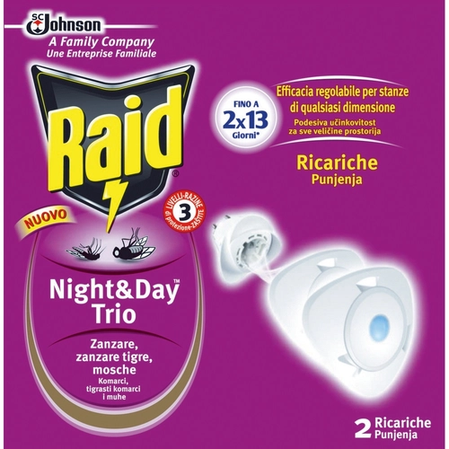 Night & Day Trio Zanzare, Zanzare Tigre e Mosche 2 Ricariche BRI547662