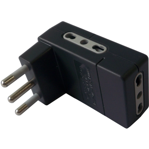Adattatore triplo 16A, piatto, spina 10A. Grigio opaco BRI555557