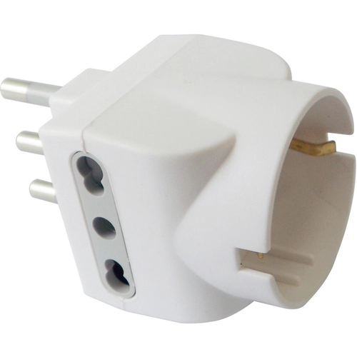 Serie NO - Adattatore 250v ADATT.SCHUKO 16A +2 BIV.BIANCO OP schuko BRI555563