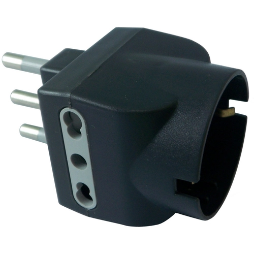 Serie NO - Adattatore 250v ADATT.SCHUKO 16A+2BIV.GRIGIO OP schuko BRI555564