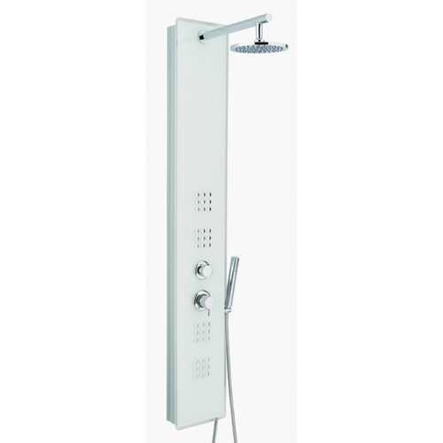 Colonna doccia CRYSTAL in vetro temperato bianco rettangolare BRI629201