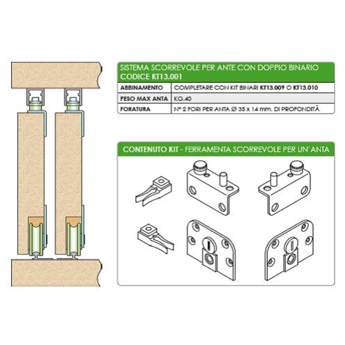 Kit binario in acciaio verniciato alluminio
 BRI630196
