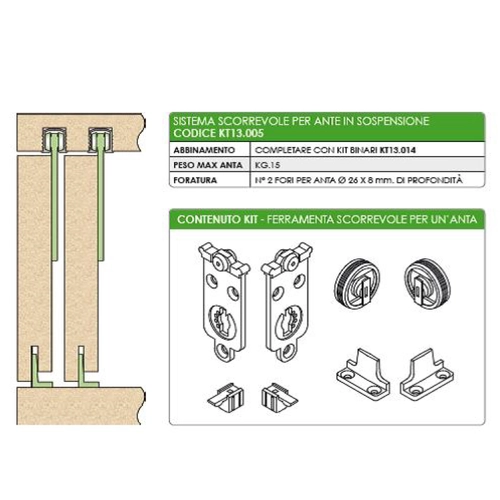 Binario in acciaio verniciato alluminio
 BRI630203