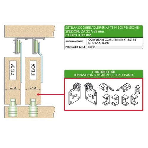 Kit binario in acciaio verniciato alluminio
 BRI630205