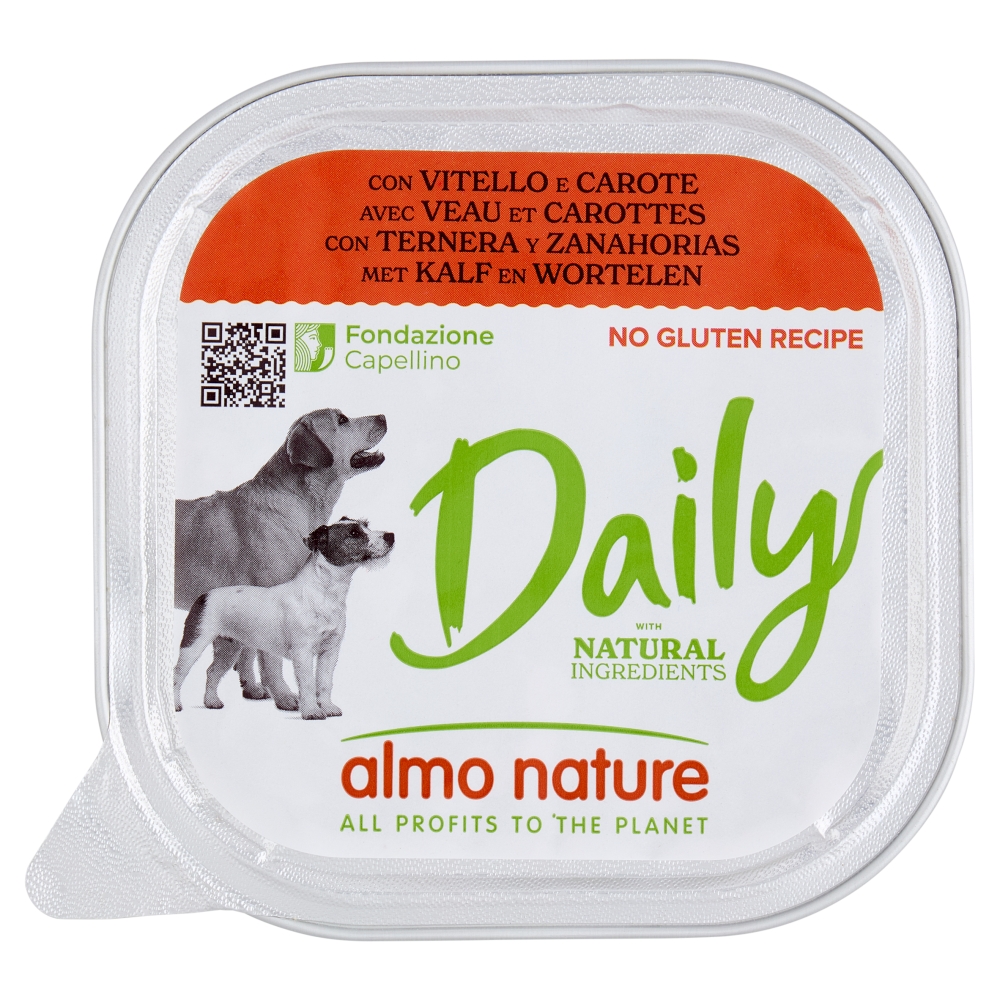 Almo Nature Daily Adult Dog Cibo per Cani con Vitello e Carote 300g