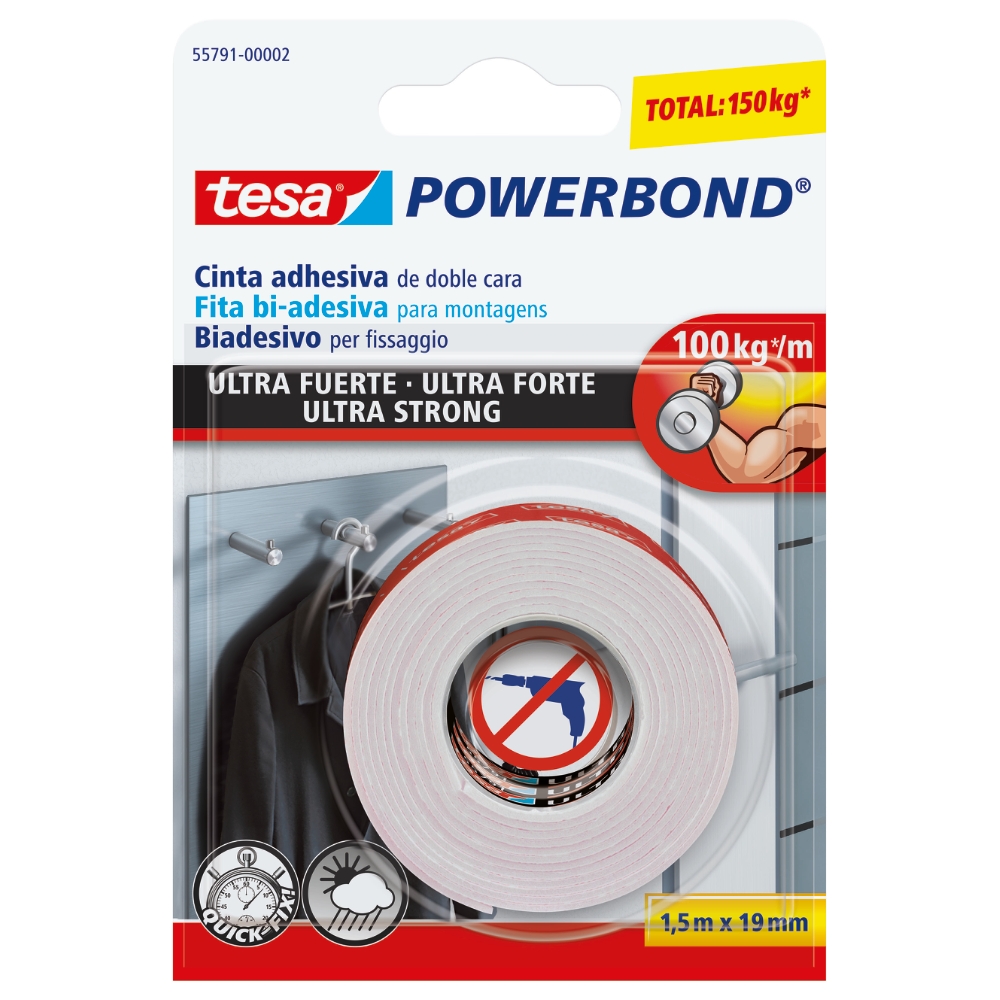 Tesa Nastro biadesivo power bond ultra strong per fissa