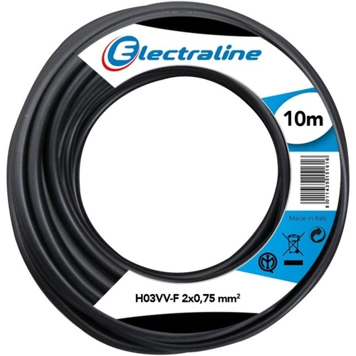 Cavo H03VV-F 2X0,75 MT 10 BLACK 0,75 Ø
 BRI66321