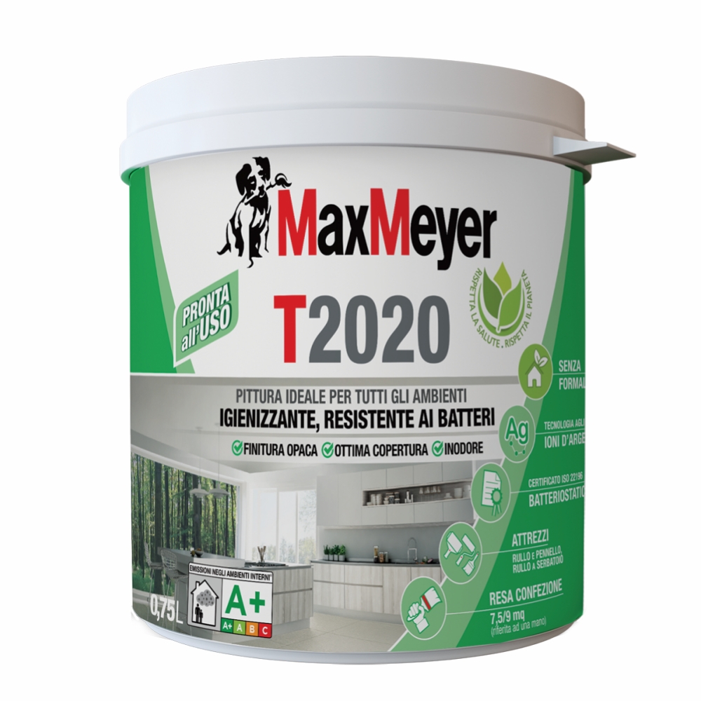 Image of MaxMeyer Pittura murale bianca T2020 Traspirante Igienizzante 0,75L014