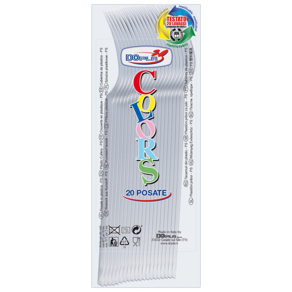 DOPLA Forchette compact trasparenti pezzi 20