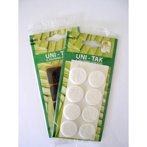 Feltrino mm. 25x25 bianco in polipropilene bianco BRI869920