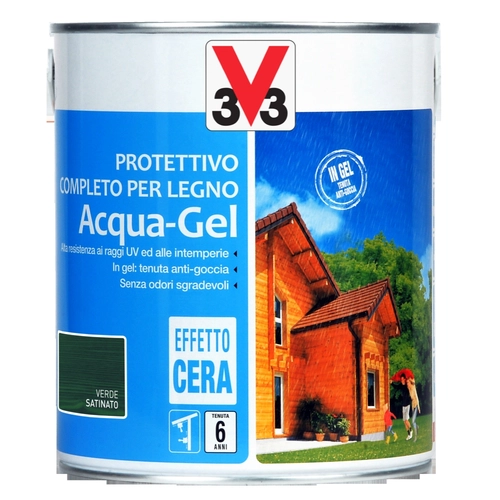 Impregnante protettivo completo per legno acqua gel all' acqua da 2,5 L BRI899323