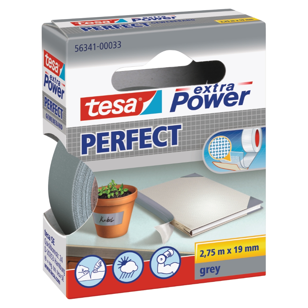 Tesa Nastro telato perfect grigio 19mmx2,75mt