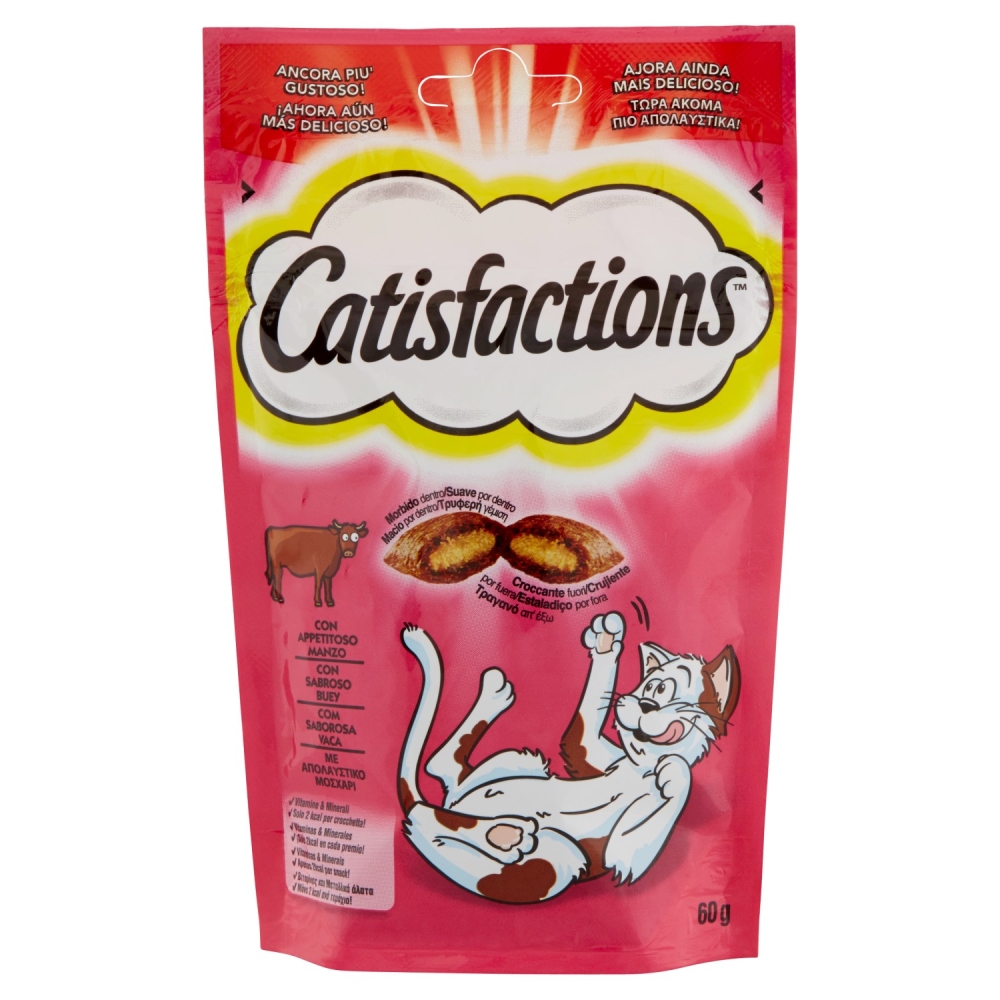 Catisfactions Alimento Gatti con Manzo 60g