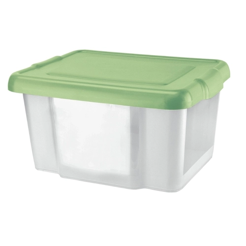 Contenitore 30 L, trasparente/verde BRI951986